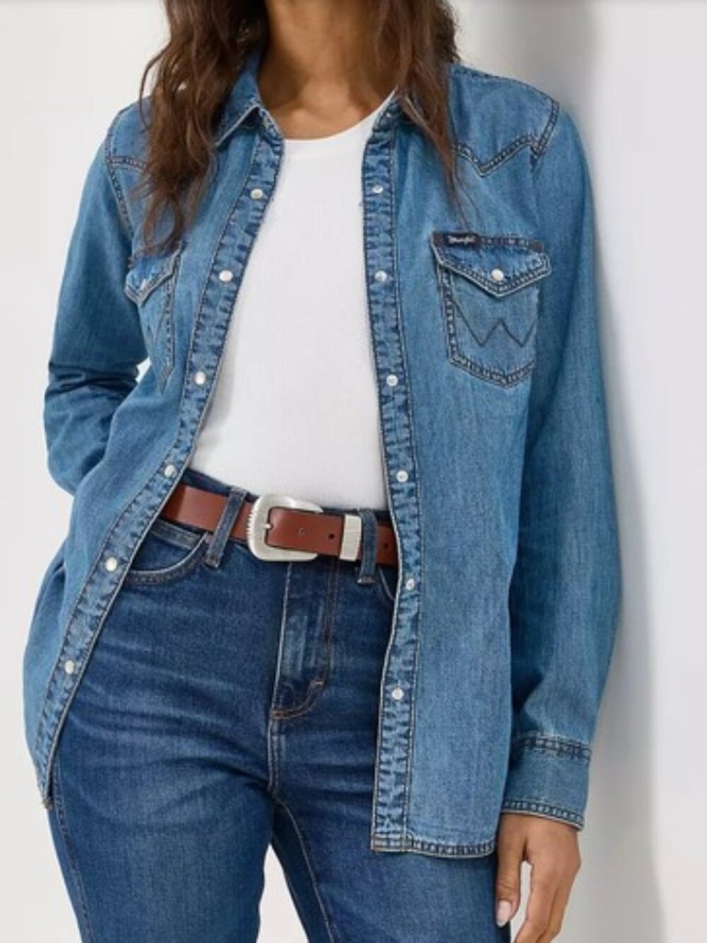 Wrangler Retro Western Denim Snap Front Shirt XXL